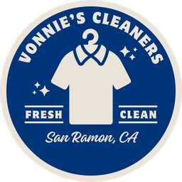 Vonnie's Cleaners round badge logo: a shirt on a hanger with the words Fresh, Clean, San Ramon, CA.